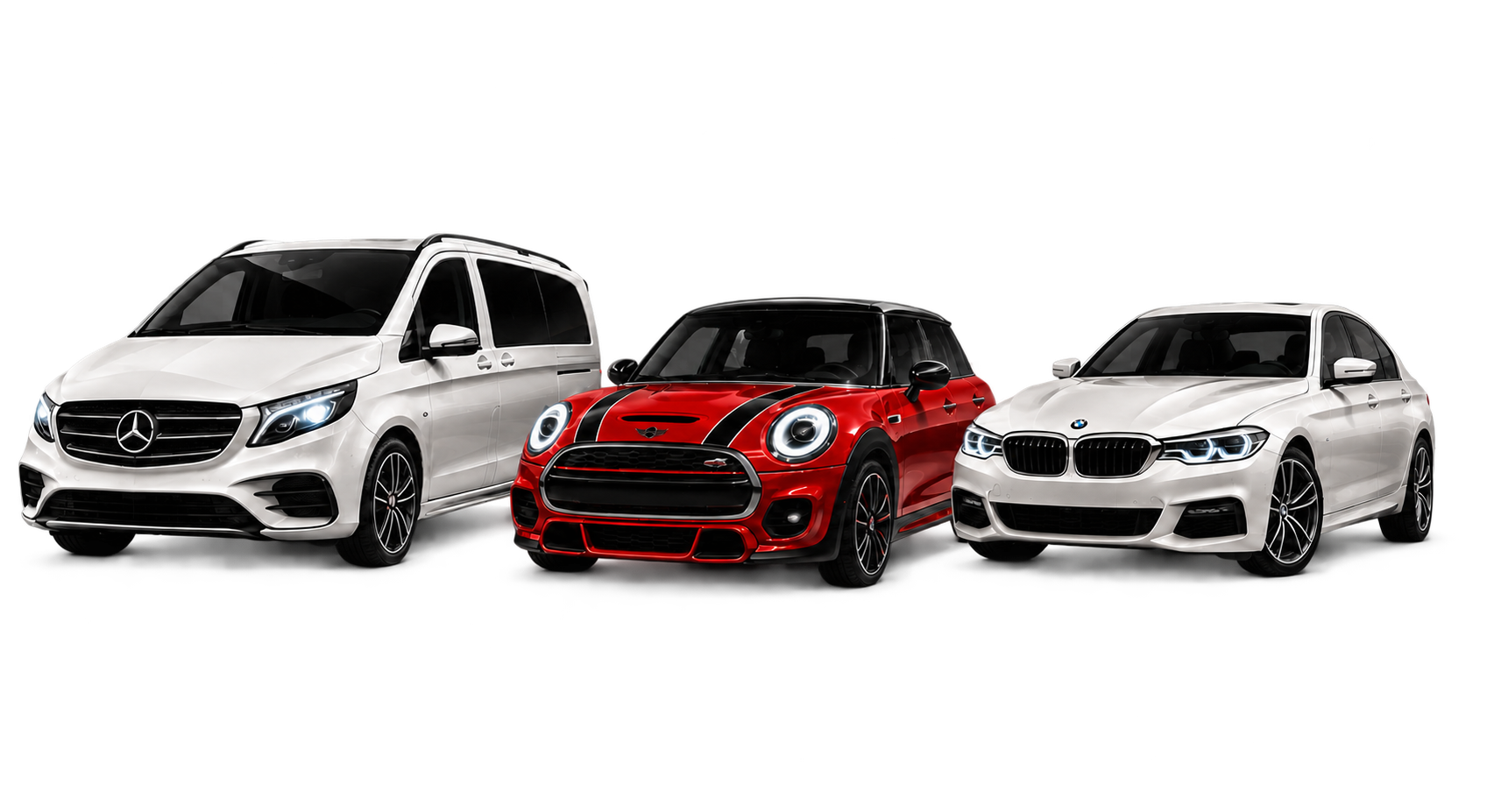 Mercedes Vito, Mini Cooper ve BMW kiralık araç seçenekleri